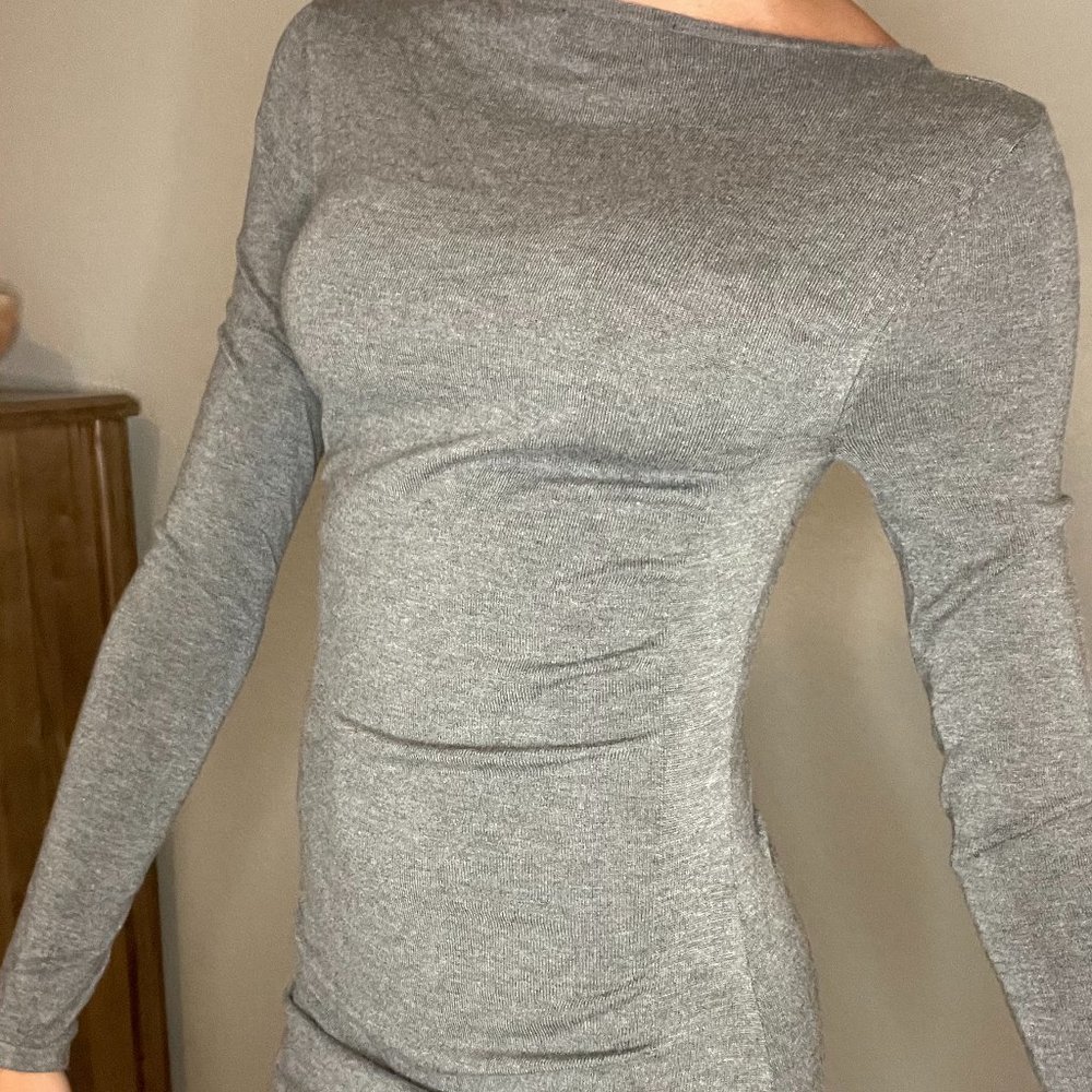 Express Gray Bodycon Sweater Dress, mini, size XS